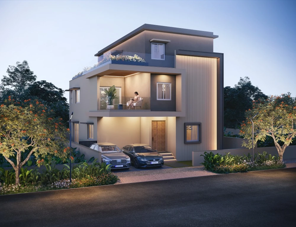 West facing villa at Ameya by Tattva