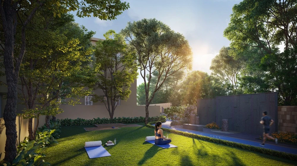 Yoga deck at Ameya by Tattva clubhouse